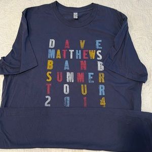 Dave Matthews Band XL Blue 2014 concert T-shirt w/ cities. Good used condition.